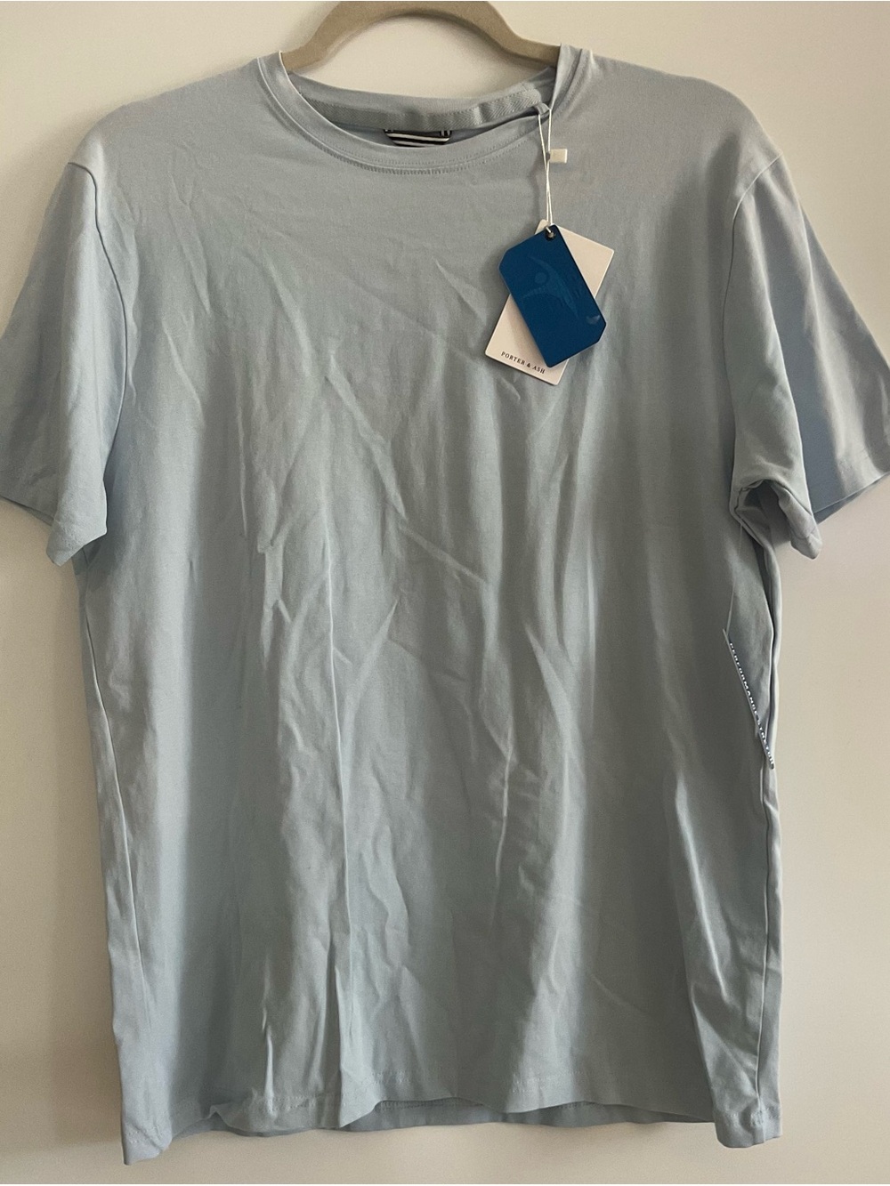 Men's Light Blue Crew Neck T-Shirt Porter & Ash